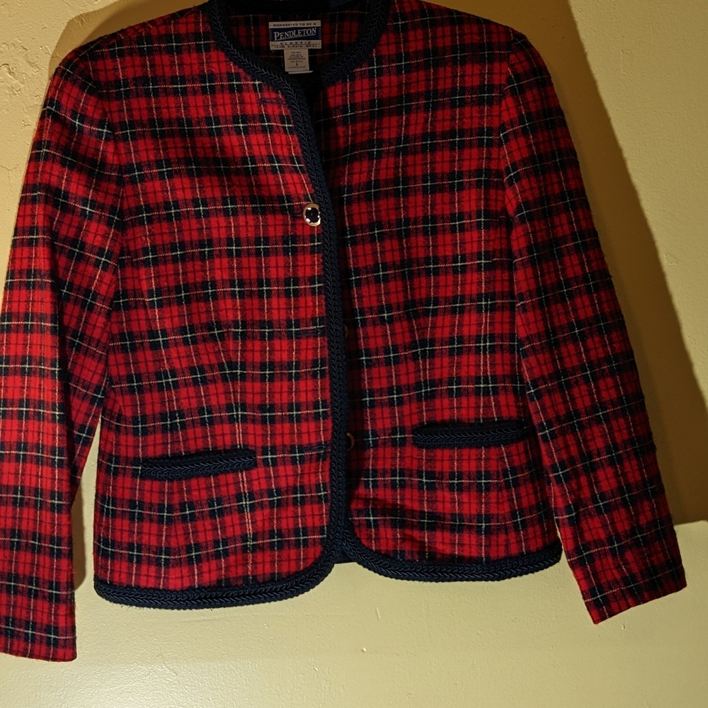 Red and Black Plaid Jacket